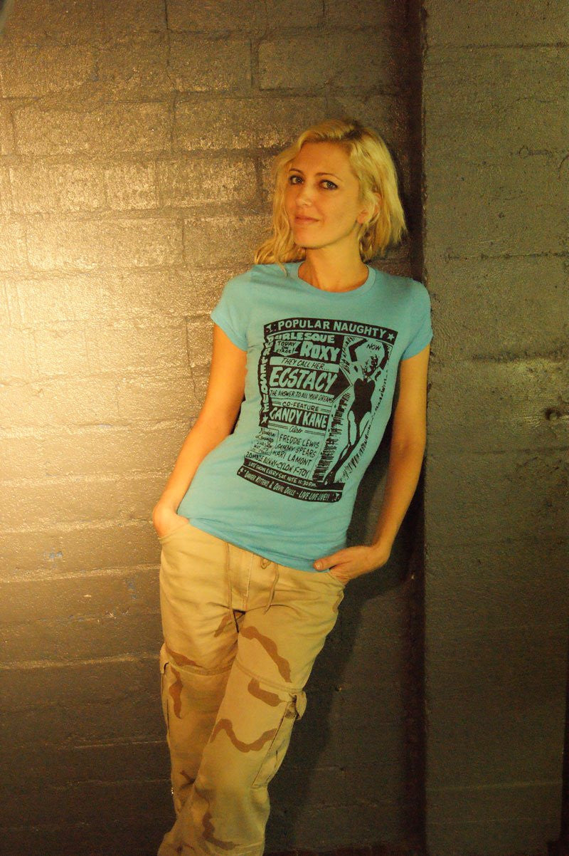 Ecstacy with ROXY! (Burlesque ad t-shirt)