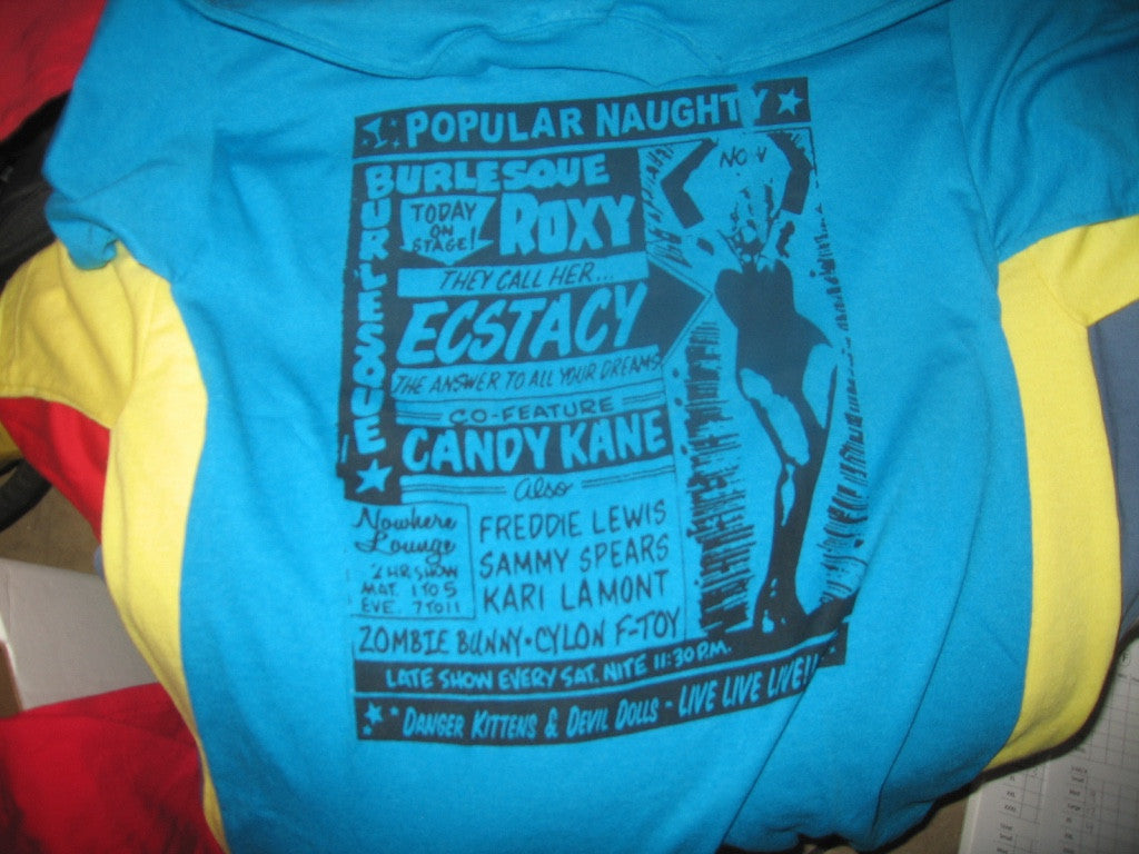 Ecstacy with ROXY! (Burlesque ad t-shirt)