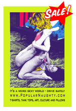 screen printed pop art from alternative artist, retro wrestling pinup girls